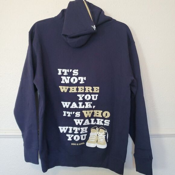 Dog is Good Men's Official Dog Walker Sweatshirt Hoodie Navy Blue Unisex Small - Picture 8 of 16